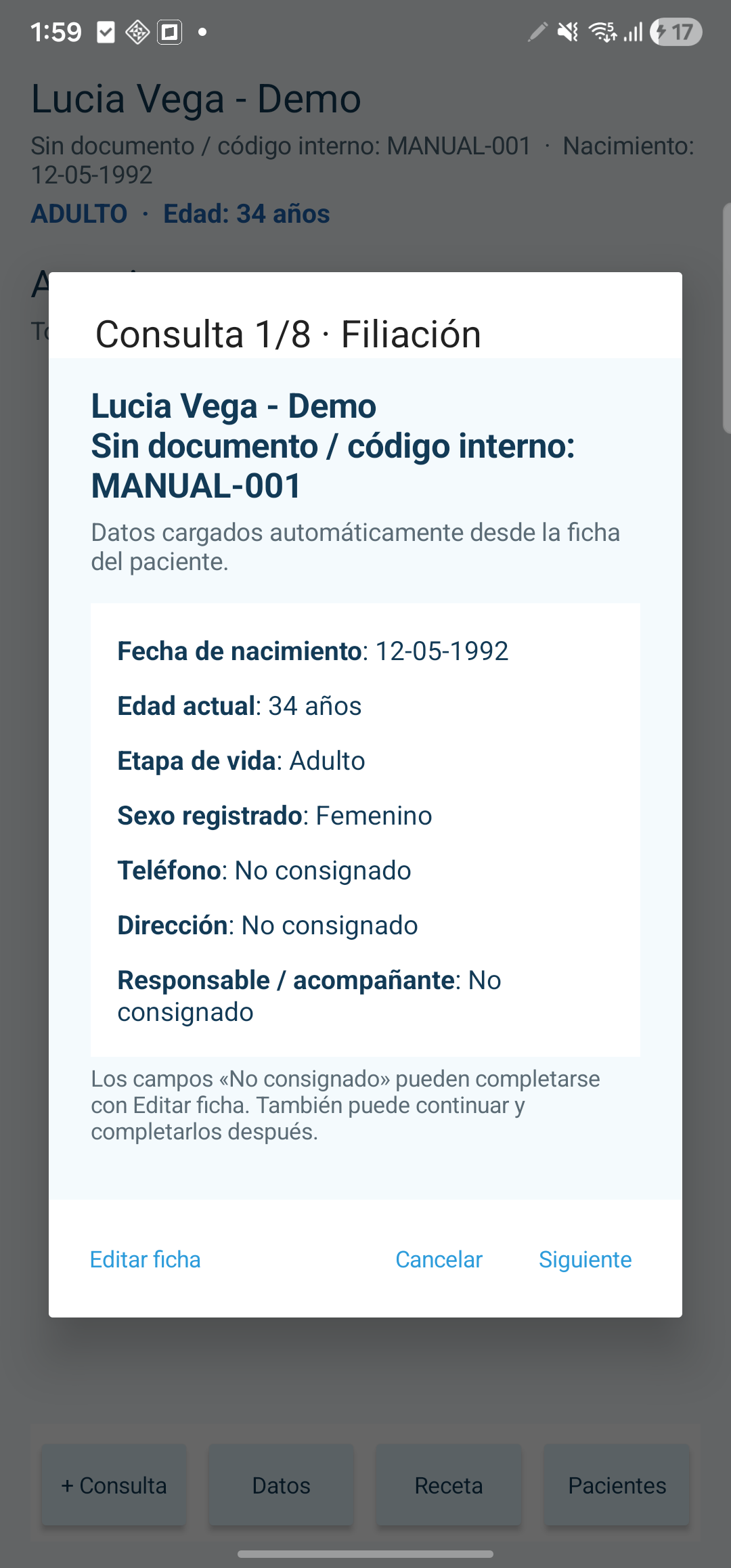 1. Filiación