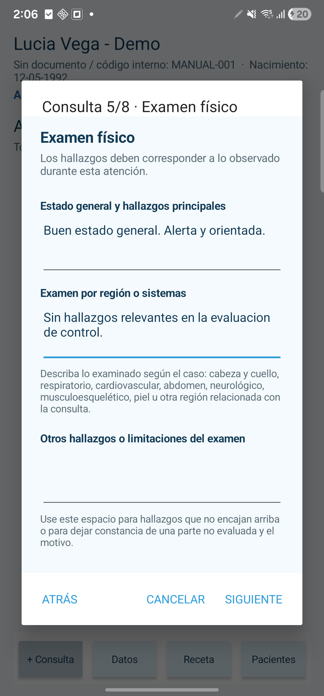 5. Examen físico