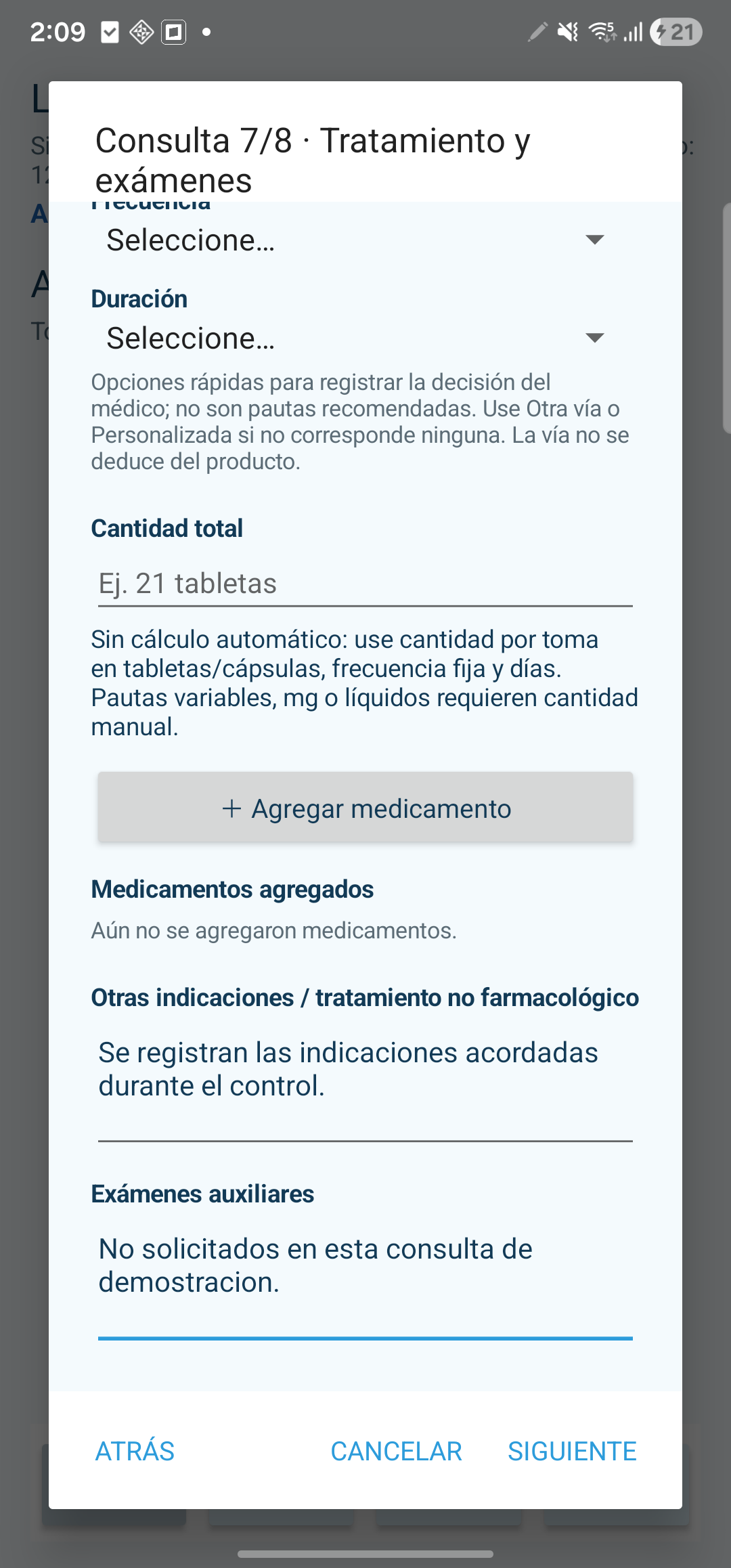 Indicaciones y exámenes