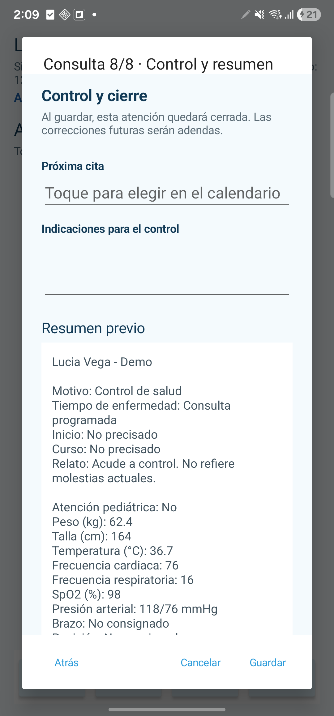 8. Control y resumen